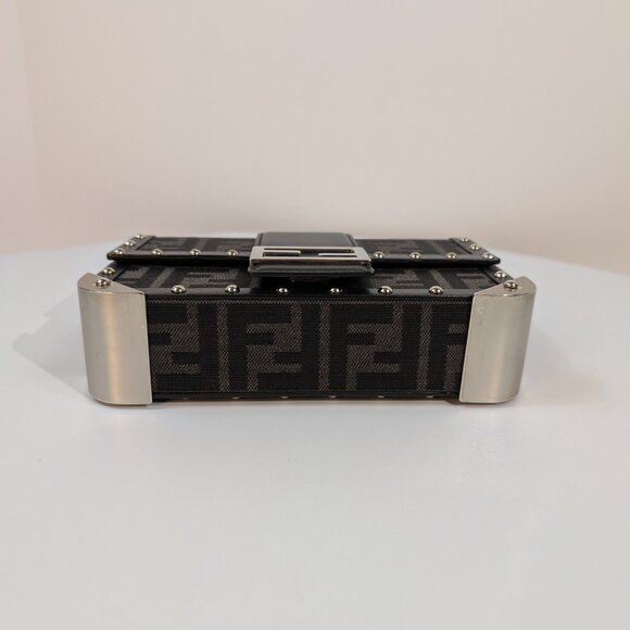 Fendi Black Baguette Trunk Mini in FF Jacquard Canvas with Upgraded Strap - Picture 9 of 16